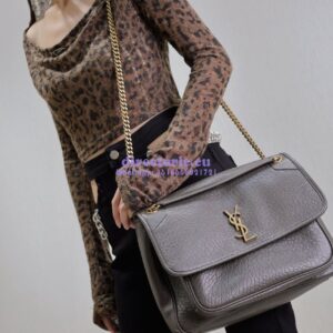 Replica Saint Laurent YSL Large Niki Bags in Grained Lambskin, Bronze-Toned Hardware 803777 Light Musk 2