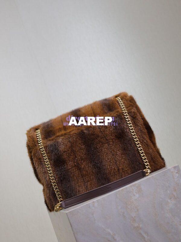 Replica YSL Saint Laurent Niki Large In Shearling Espresso And Gingerbread 803892 15
