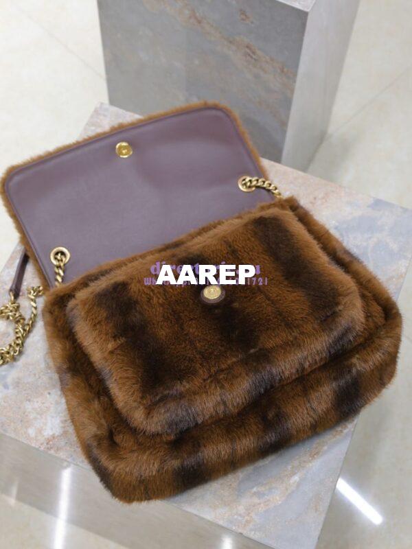Replica YSL Saint Laurent Niki Large In Shearling Espresso And Gingerbread 803892 16
