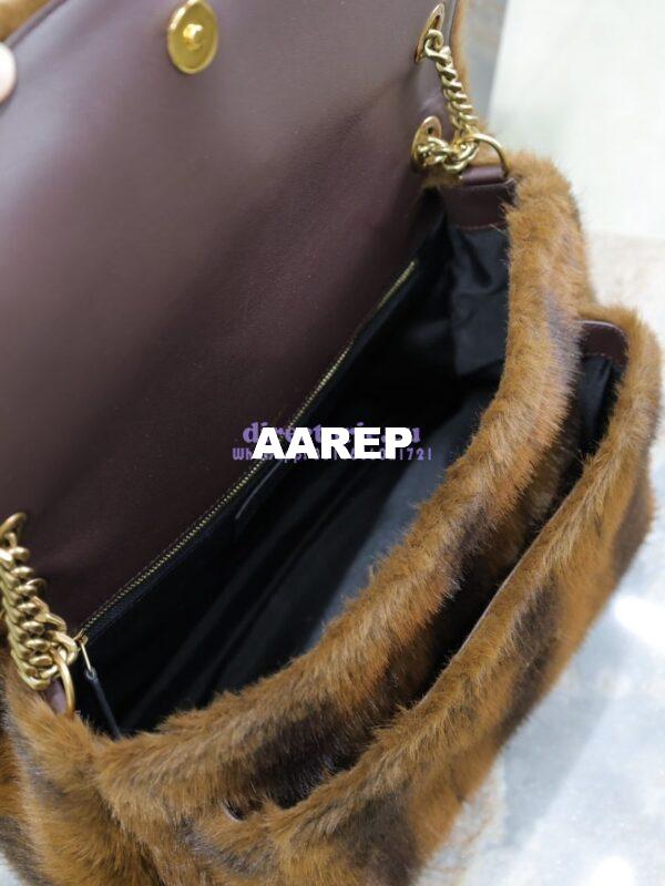 Replica YSL Saint Laurent Niki Large In Shearling Espresso And Gingerbread 803892 17