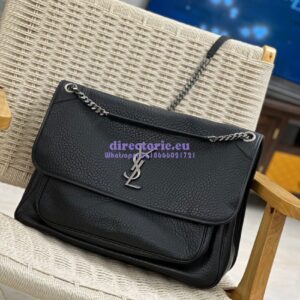 Replica Saint Laurent YSL Oversized Niki Bags in Grained Lambskin, Bronze-Toned Hardware 755857 Black 2
