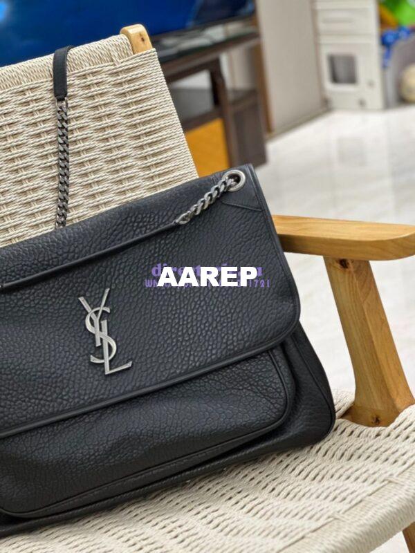 Replica Saint Laurent YSL Oversized Niki Bags in Grained Lambskin, Bronze-Toned Hardware 755857 Black 6
