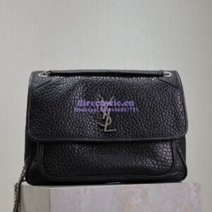Replica Saint Laurent YSL Large Niki Bags in Grained Lambskin, Bronze-Toned Hardware 803777 Black