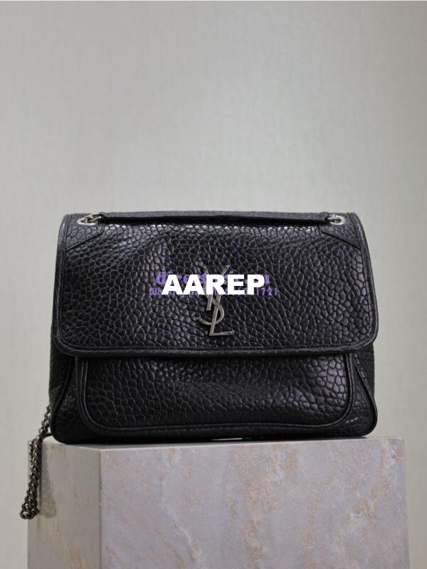 Replica Saint Laurent YSL Large Niki Bags in Grained Lambskin, Bronze-Toned Hardware 803777 Black 3