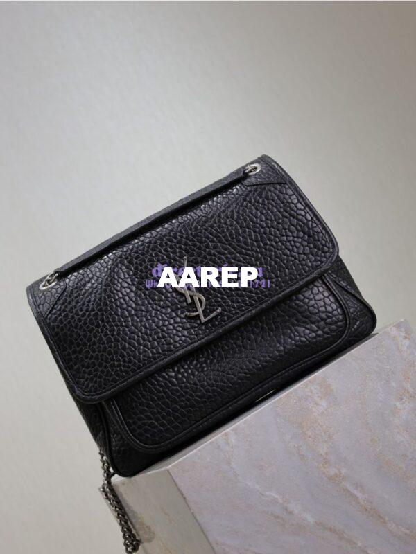 Replica Saint Laurent YSL Large Niki Bags in Grained Lambskin, Bronze-Toned Hardware 803777 Black 4