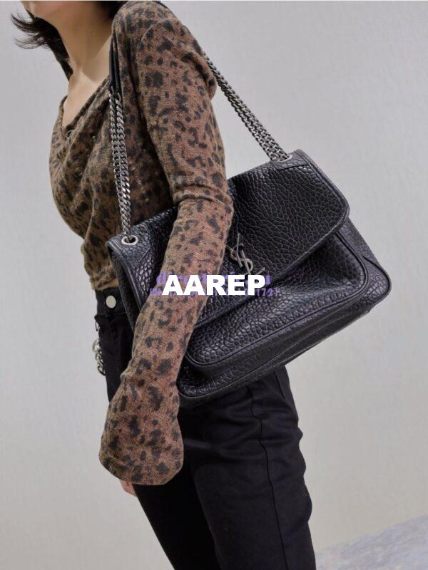 Replica Saint Laurent YSL Large Niki Bags in Grained Lambskin, Bronze-Toned Hardware 803777 Black 21