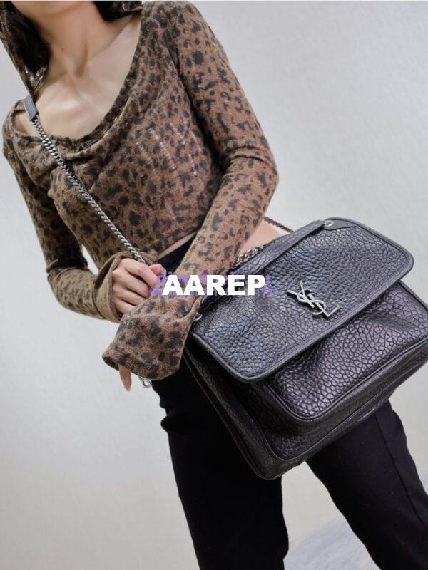 Replica Saint Laurent YSL Large Niki Bags in Grained Lambskin, Bronze-Toned Hardware 803777 Black 23