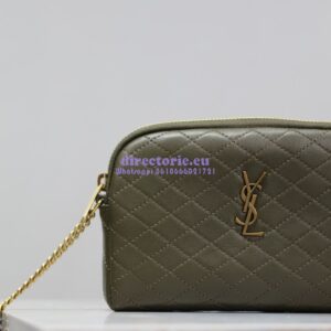 Replica YSL Saint Laurent Gaby Chain Pouch In Quilted Lambskin 7336671 Light Musk 2