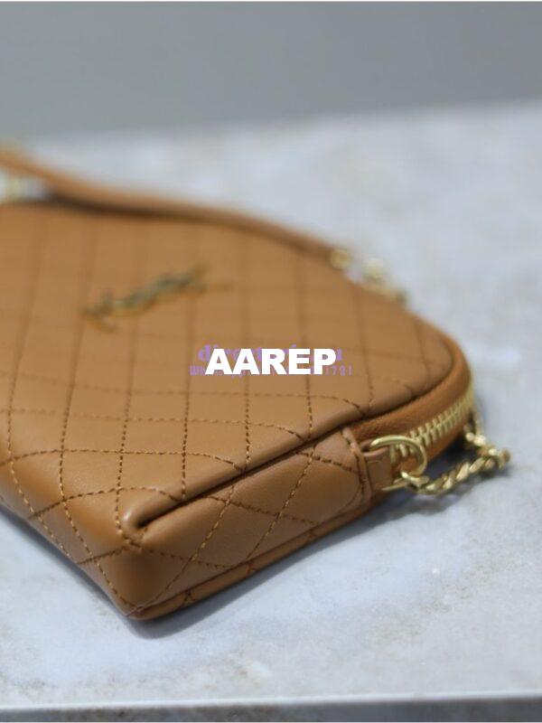 Replica YSL Saint Laurent Gaby Chain Pouch In Quilted Lambskin 7336671 Dark Cork 6