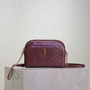Replica YSL Saint Laurent Gaby Chain Pouch In Quilted Lambskin 7336671 Rouge Cabernet