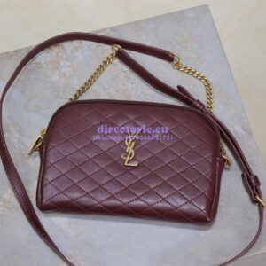 Replica YSL Saint Laurent Gaby Chain Pouch In Quilted Lambskin 7336671 Rouge Cabernet 2