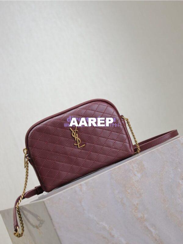 Replica YSL Saint Laurent Gaby Chain Pouch In Quilted Lambskin 7336671 Rouge Cabernet 5
