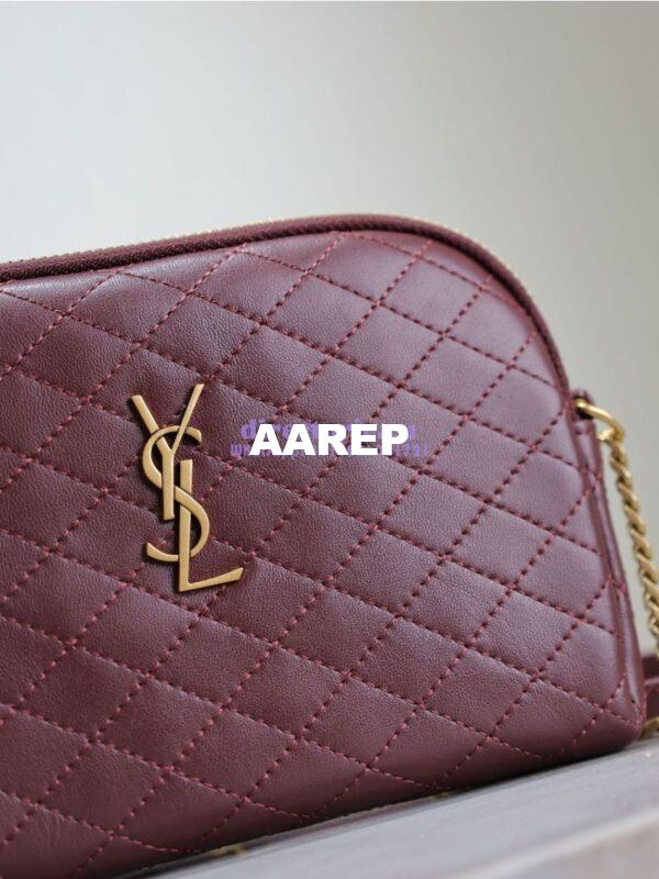 Replica YSL Saint Laurent Gaby Chain Pouch In Quilted Lambskin 7336671 Rouge Cabernet 8