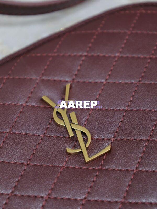 Replica YSL Saint Laurent Gaby Chain Pouch In Quilted Lambskin 7336671 Rouge Cabernet 9