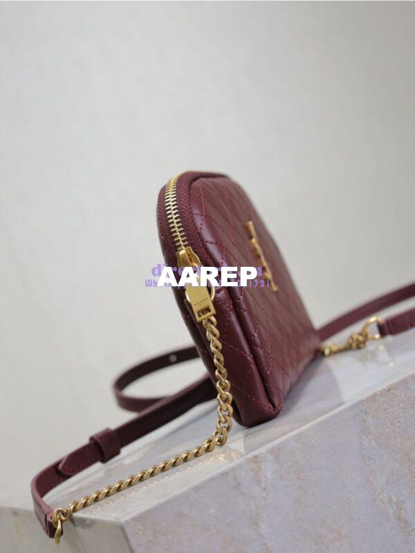Replica YSL Saint Laurent Gaby Chain Pouch In Quilted Lambskin 7336671 Rouge Cabernet 11