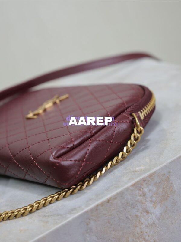 Replica YSL Saint Laurent Gaby Chain Pouch In Quilted Lambskin 7336671 Rouge Cabernet 12