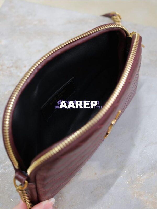 Replica YSL Saint Laurent Gaby Chain Pouch In Quilted Lambskin 7336671 Rouge Cabernet 13