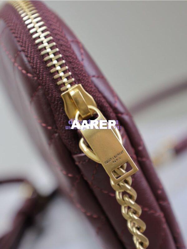 Replica YSL Saint Laurent Gaby Chain Pouch In Quilted Lambskin 7336671 Rouge Cabernet 15