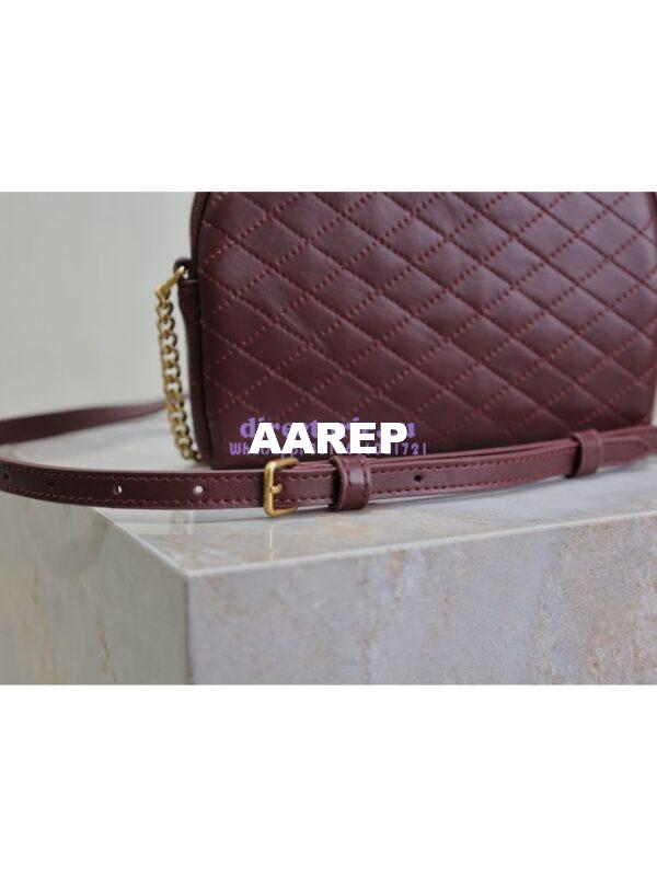 Replica YSL Saint Laurent Gaby Chain Pouch In Quilted Lambskin 7336671 Rouge Cabernet 16