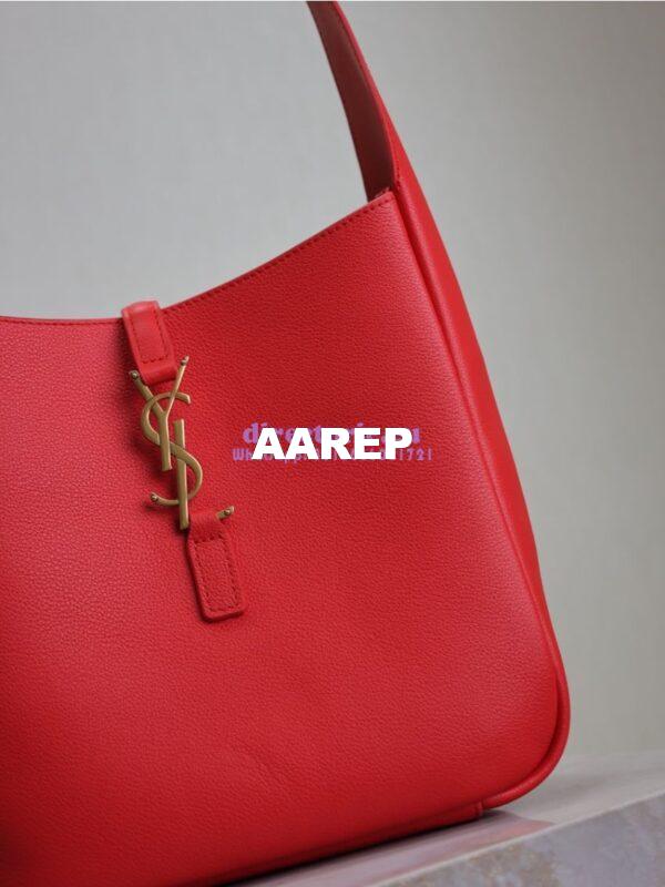 Replica YSL Saint Laurent Le 5 À 7 Supple Small In Grained Leather 713938 Red 4