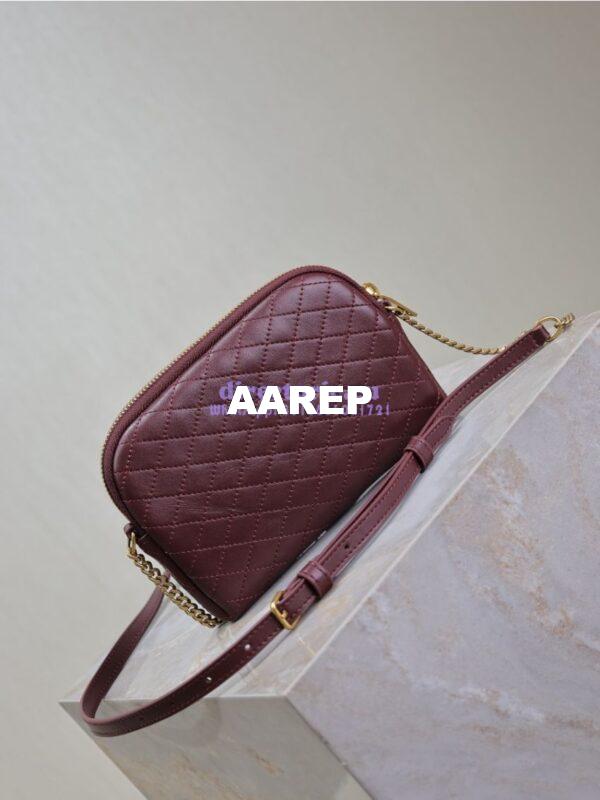 Replica YSL Saint Laurent Gaby Chain Pouch In Quilted Lambskin 7336671 Rouge Cabernet 17