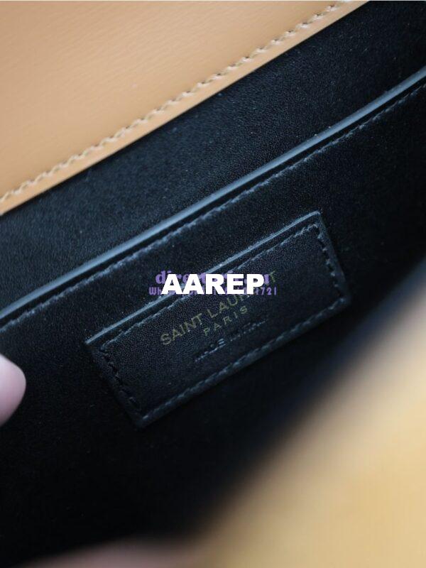 Replica YSL Saint Laurent Cassandra Medium Top Handle In Box Leather And Suede 578000 Cognac 13