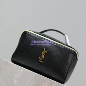 Replica YSL Saint Laurent Gaby Vanity Case Quilted Lambskin 753171 Black 2