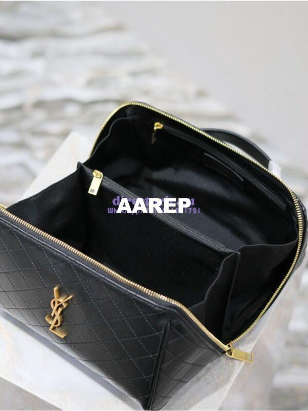 Replica YSL Saint Laurent Gaby Vanity Case Quilted Lambskin 753171 Black 13