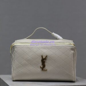Replica YSL Saint Laurent Gaby Vanity Case Quilted Lambskin 753171 Blanc
