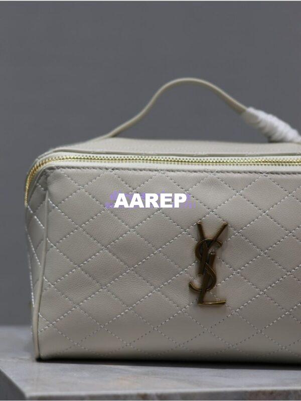 Replica YSL Saint Laurent Gaby Vanity Case Quilted Lambskin 753171 Blanc 7