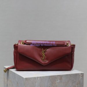 Replica Saint Laurent YSL Calypso In Lambskin 734153 Rough Merlot