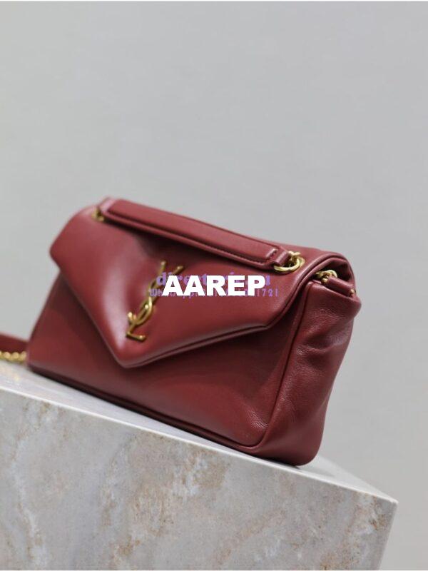 Replica Saint Laurent YSL Calypso In Lambskin 734153 Rough Merlot 4