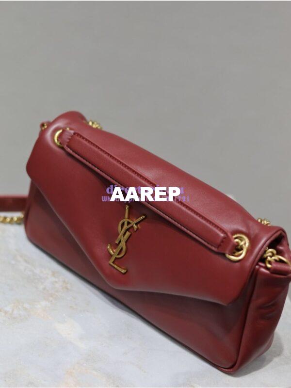 Replica Saint Laurent YSL Calypso In Lambskin 734153 Rough Merlot 7