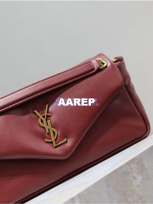Replica Saint Laurent YSL Calypso In Lambskin 734153 Rough Merlot 8