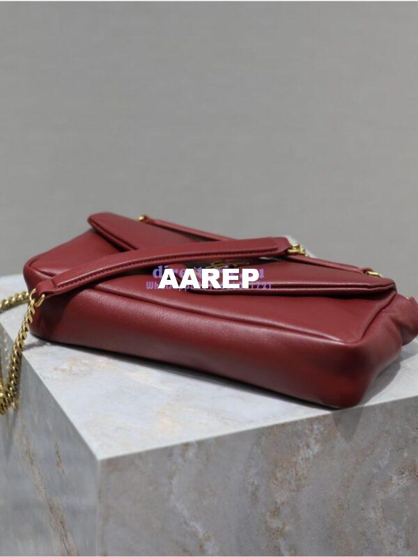 Replica Saint Laurent YSL Calypso In Lambskin 734153 Rough Merlot 9