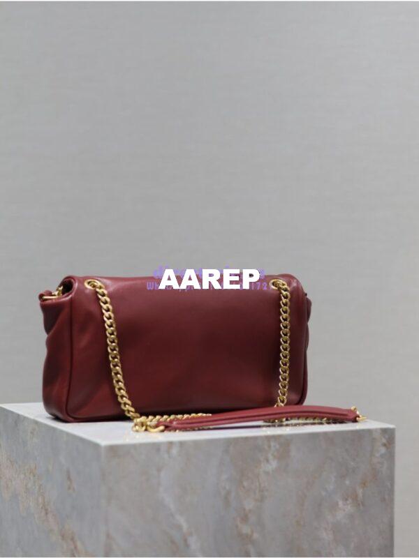 Replica Saint Laurent YSL Calypso In Lambskin 734153 Rough Merlot 10