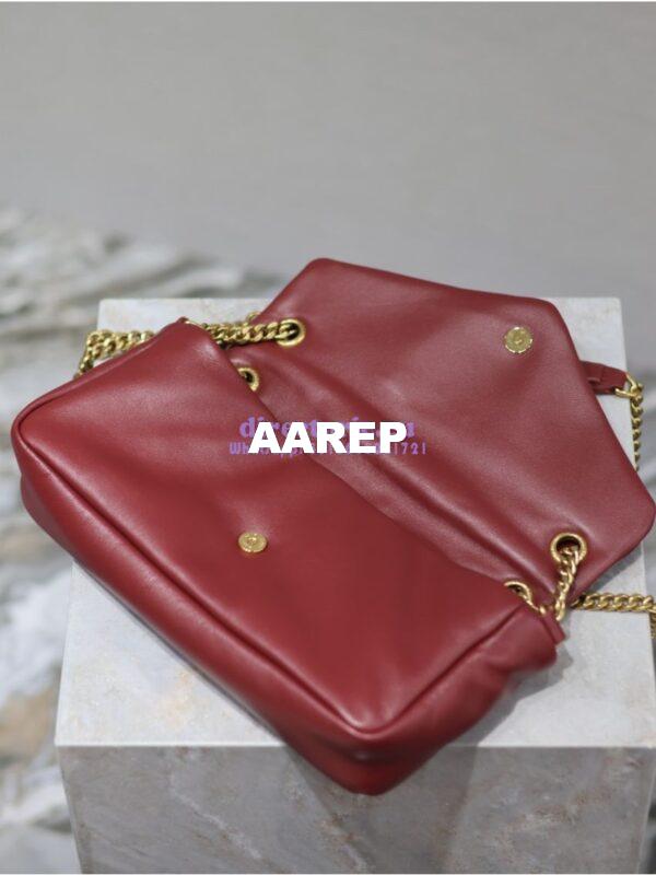 Replica Saint Laurent YSL Calypso In Lambskin 734153 Rough Merlot 12