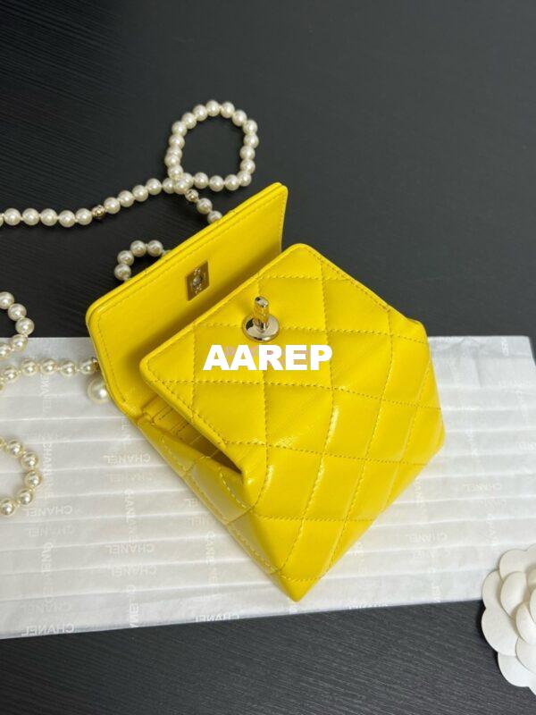 Replica Chanel 24P Lambskin Clutch With Chain AP4006 Yellow Limited Edition 5
