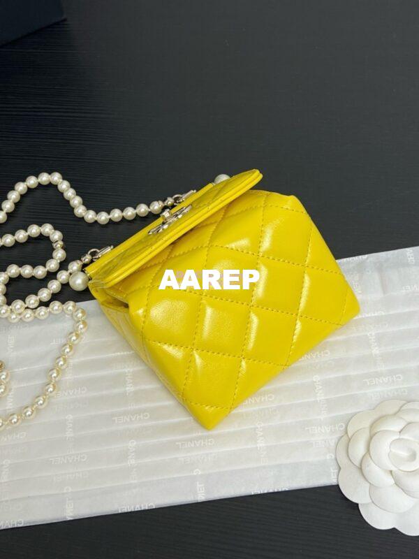 Replica Chanel 24P Lambskin Clutch With Chain AP4006 Yellow Limited Edition 6