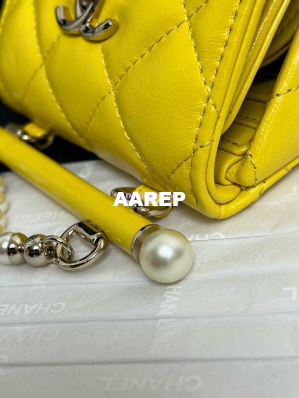 Replica Chanel 24P Lambskin Clutch With Chain AP4006 Yellow Limited Edition 9