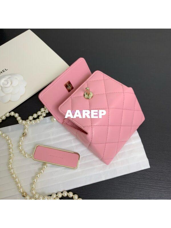 Replica Chanel 24P Lambskin Clutch With Chain AP4006 Pink Limited Edition 5