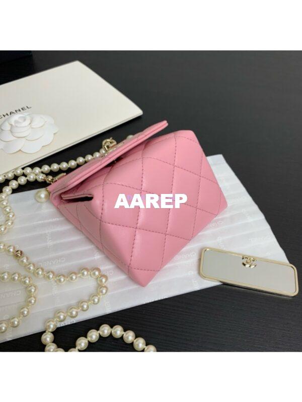 Replica Chanel 24P Lambskin Clutch With Chain AP4006 Pink Limited Edition 7