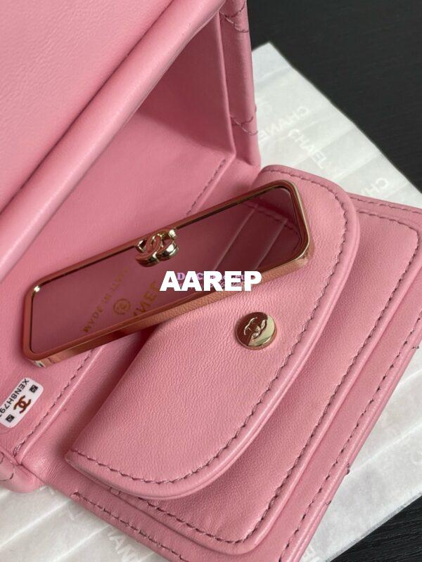 Replica Chanel 24P Lambskin Clutch With Chain AP4006 Pink Limited Edition 11