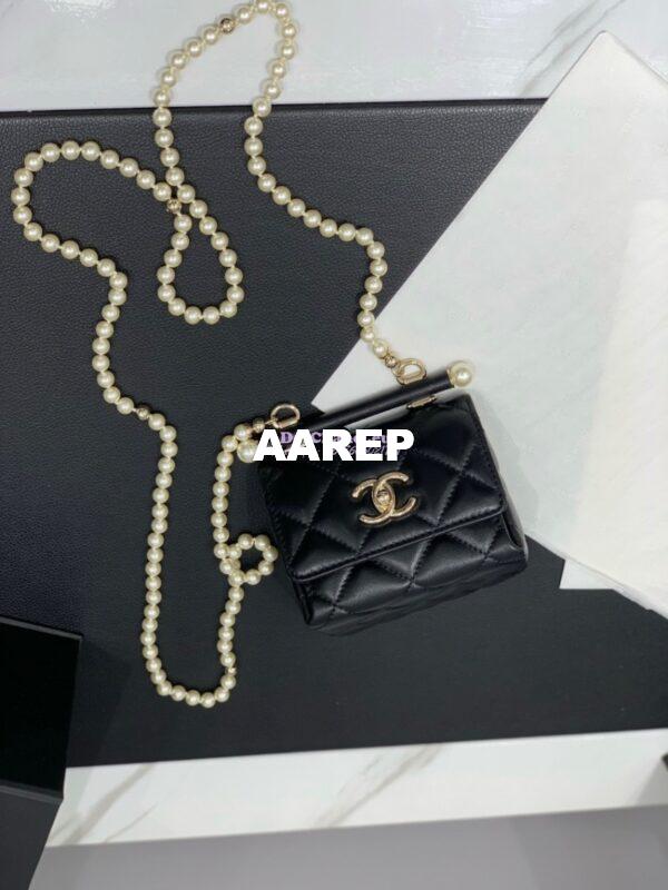 Replica Chanel 24P Lambskin Clutch With Chain AP4006 Black Limited Edition 3