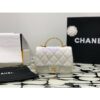 Replica Chanel Small Flap Bag With Top Handle Lambskin, Resin AS4848 White