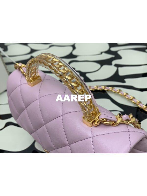 Replica Chanel Mini Flap Bag With Top Handle AS4847 Light Pink 6