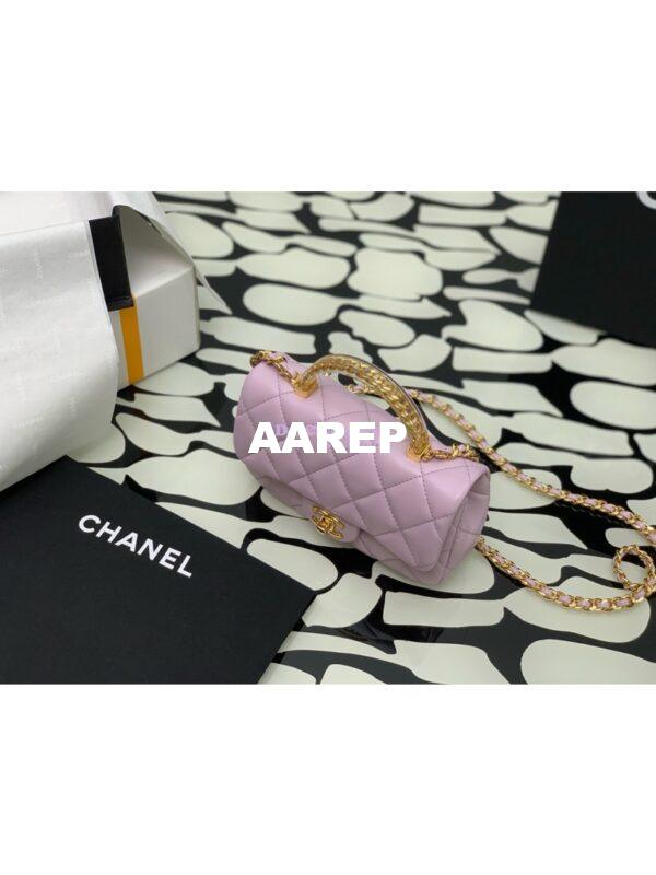Replica Chanel Mini Flap Bag With Top Handle AS4847 Light Pink 7