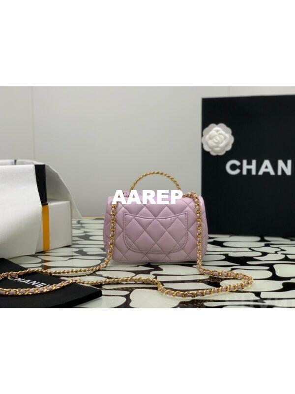 Replica Chanel Mini Flap Bag With Top Handle AS4847 Light Pink 11