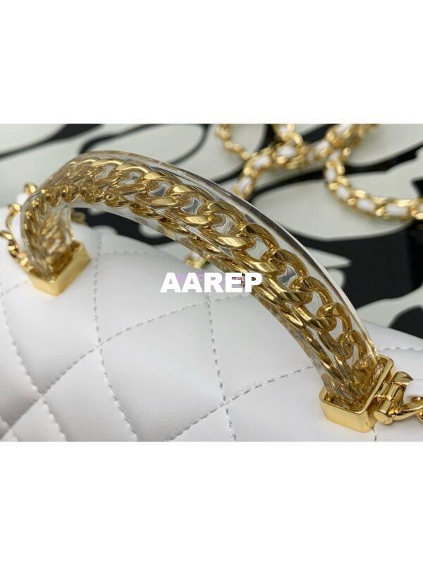 Replica Chanel Mini Flap Bag With Top Handle AS4847 White 7