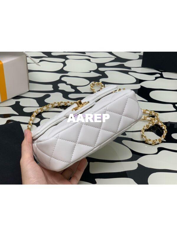 Replica Chanel Mini Flap Bag With Top Handle AS4847 White 8